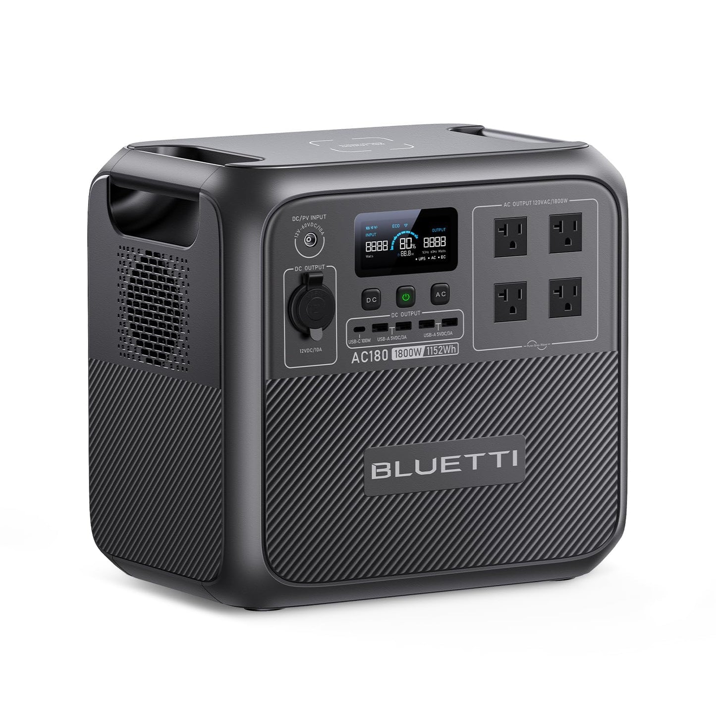 \AC180 Portable Power Station 1152Wh 1800W LiFePO4 Solar Generator
