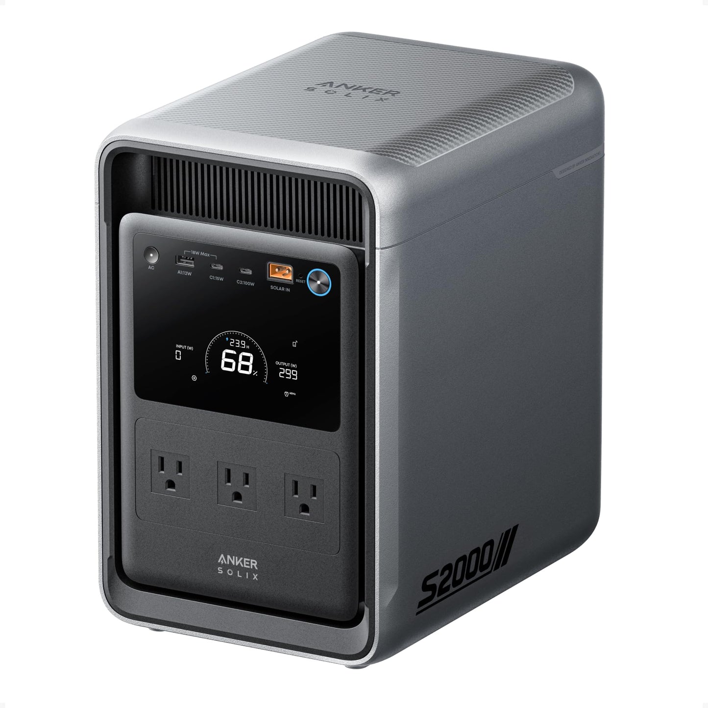 SOLIX S2000 Portable Power Station, 2,010Wh, 1,500W, Home Backup, UPS